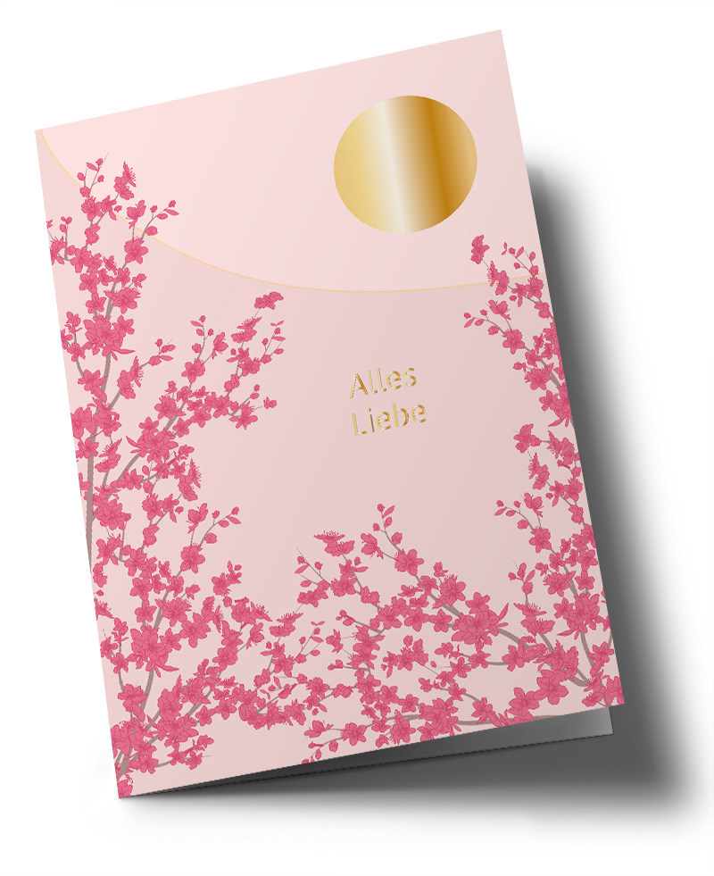 Doublecard C6 - Toni Starck - Cherry blossoms, all the love, pink