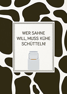 Postkarte - La Card - Kühe schütteln