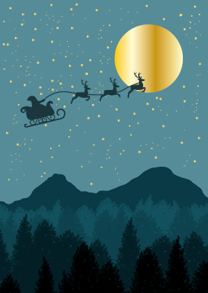 Postkarte - Toni Starck - Santa’s Night