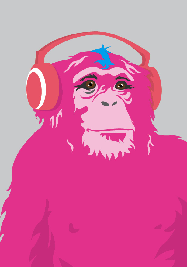Postcard - luminous - Monkey