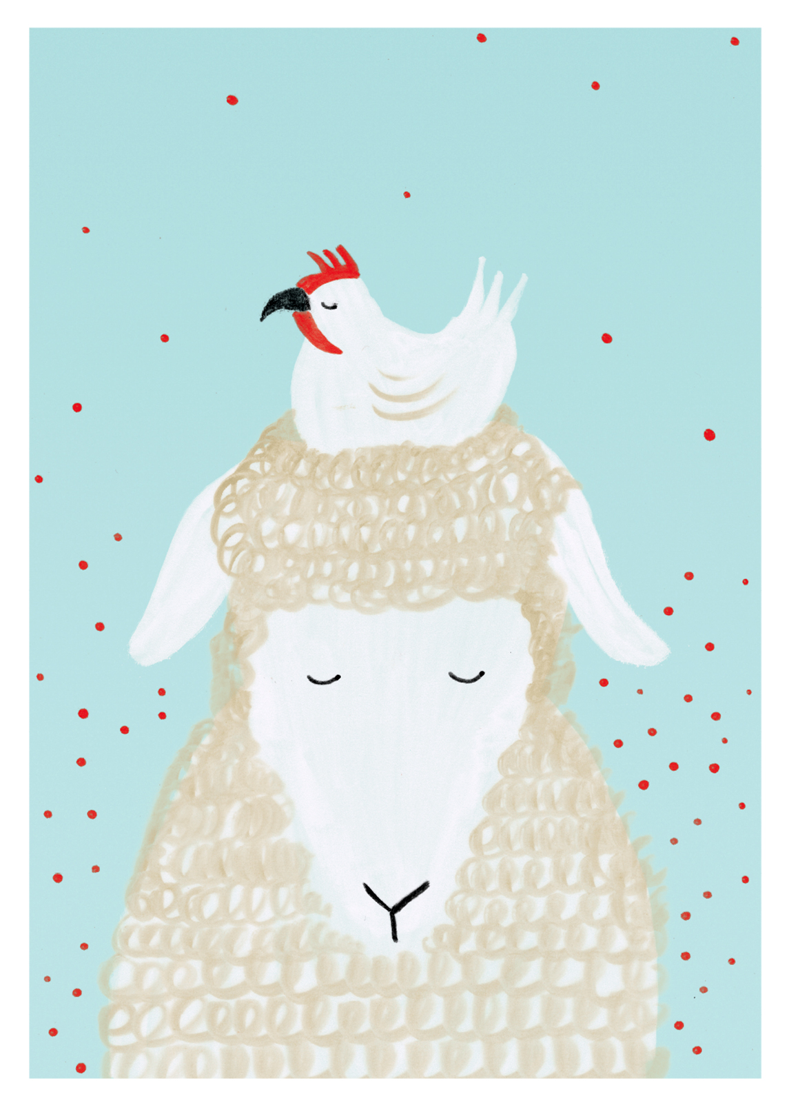 Postkarte - schönegrüsse - Schaf
