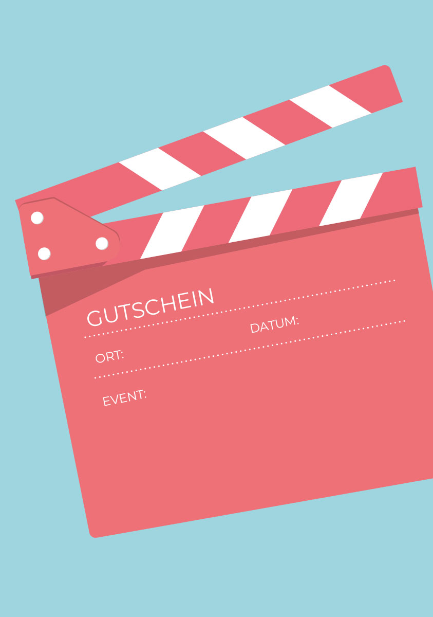 Postkarte - luminous - Regieklappe Gutschein Postkarte - luminous - Regieklappe Gutschein