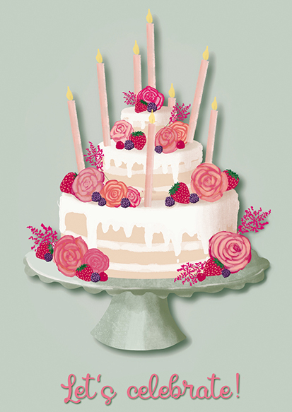 Postcard - Toni Starck - Torte let's celebrate