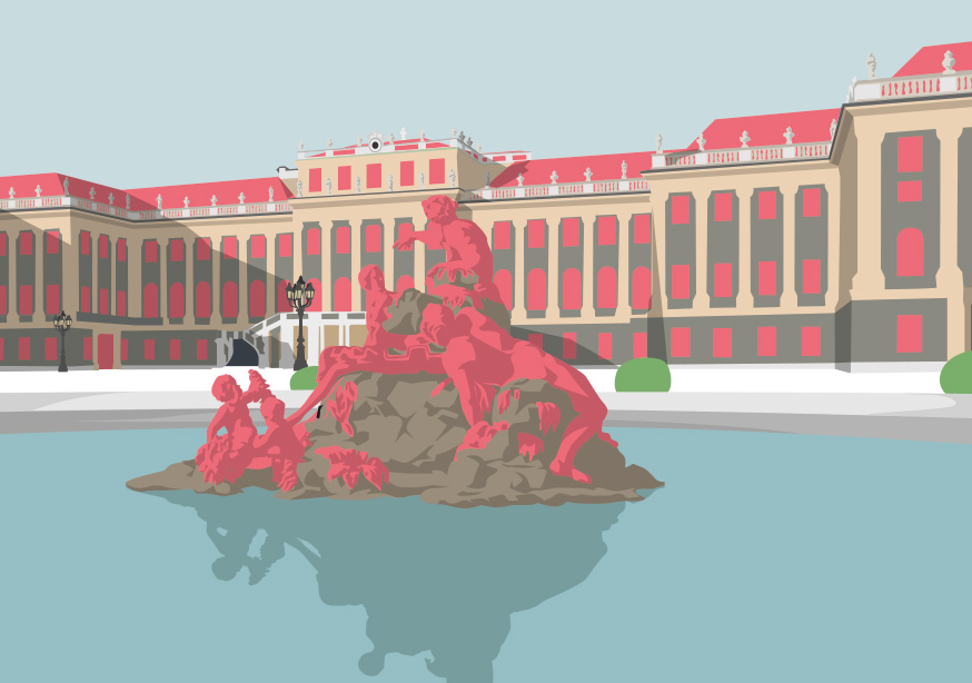 Postcard - Bon Voyage - Schloss Schönbrunn, Wien Postcard - Bon Voyage - Schloss Schönbrunn, Wien