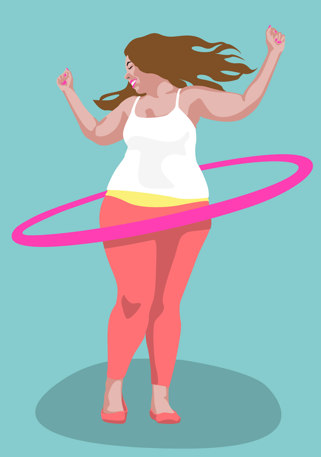 Postcard - luminous - Hula-Hopp Miss Molly