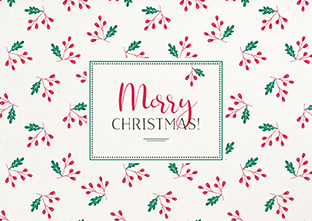 Postkarte - La Card - Mistelzweige auf weiß