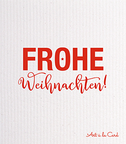 Spültuch - Frohe Weihnachten, Typo, rot