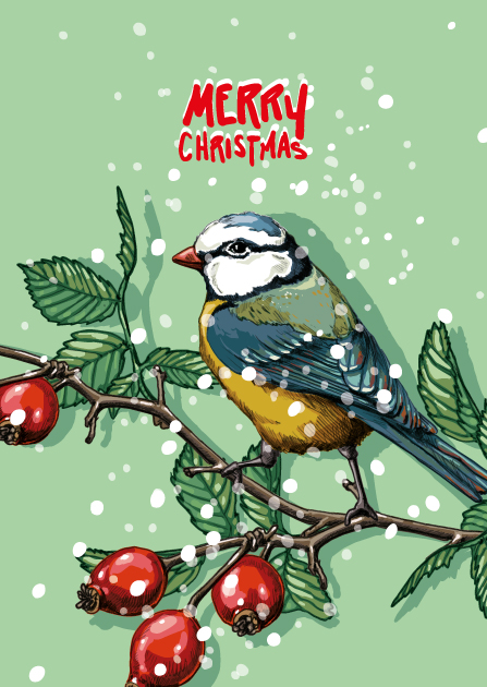 Postkarte - illi - HIPPA Merry Christmas