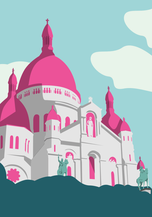Postcard - Bon Voyage - Sacre Coeur, Paris Postcard - Bon Voyage - Sacre Coeur, Paris