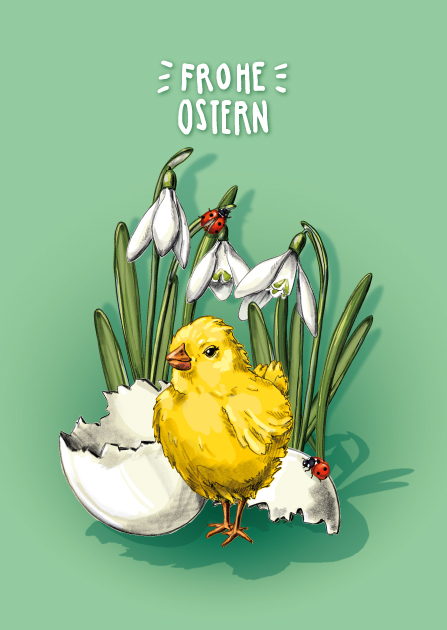 Postcard - illi - MINOL Frohe Ostern Postcard - illi - MINOL Frohe Ostern