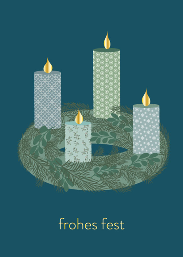 Postcard - Toni Starck - advent wreath