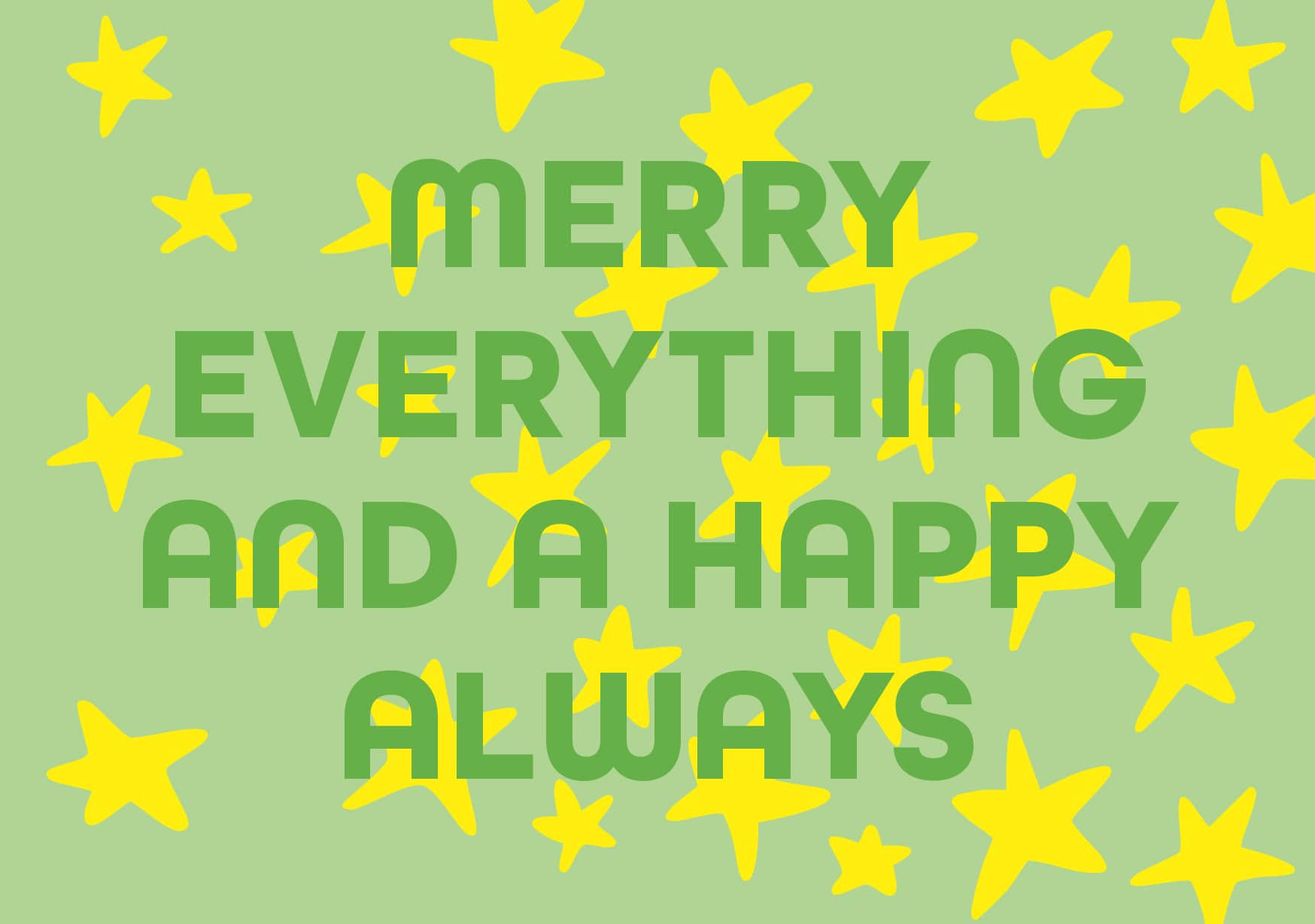 Postcard - luminous - Merry everything