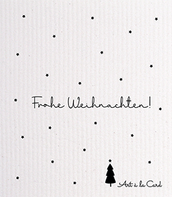 Spültuch - Frohe Weihnachten, Sternchen, schwarz