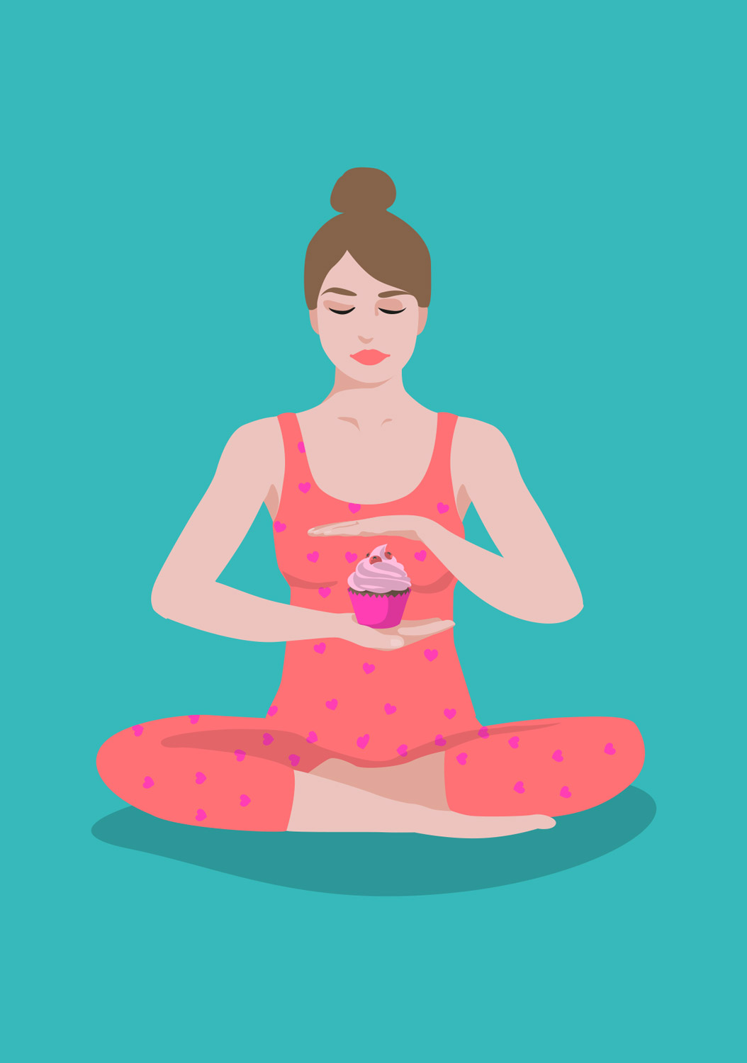 Postcard - happiness - Lotus with Muffin