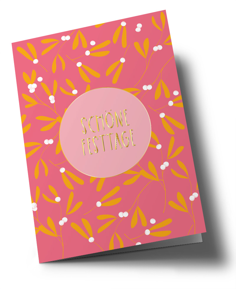 C6 folding card – Toni Starck – Yellow Misteltoes