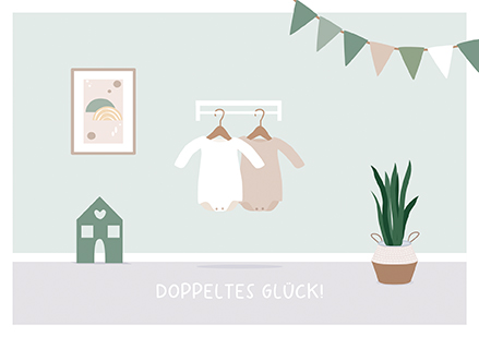 Klappkarte - La Card - Doppeltes Glück