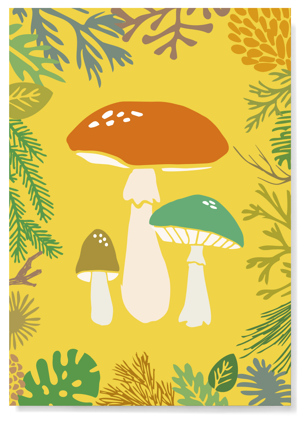 Postcard - familytree - Mushroom forest