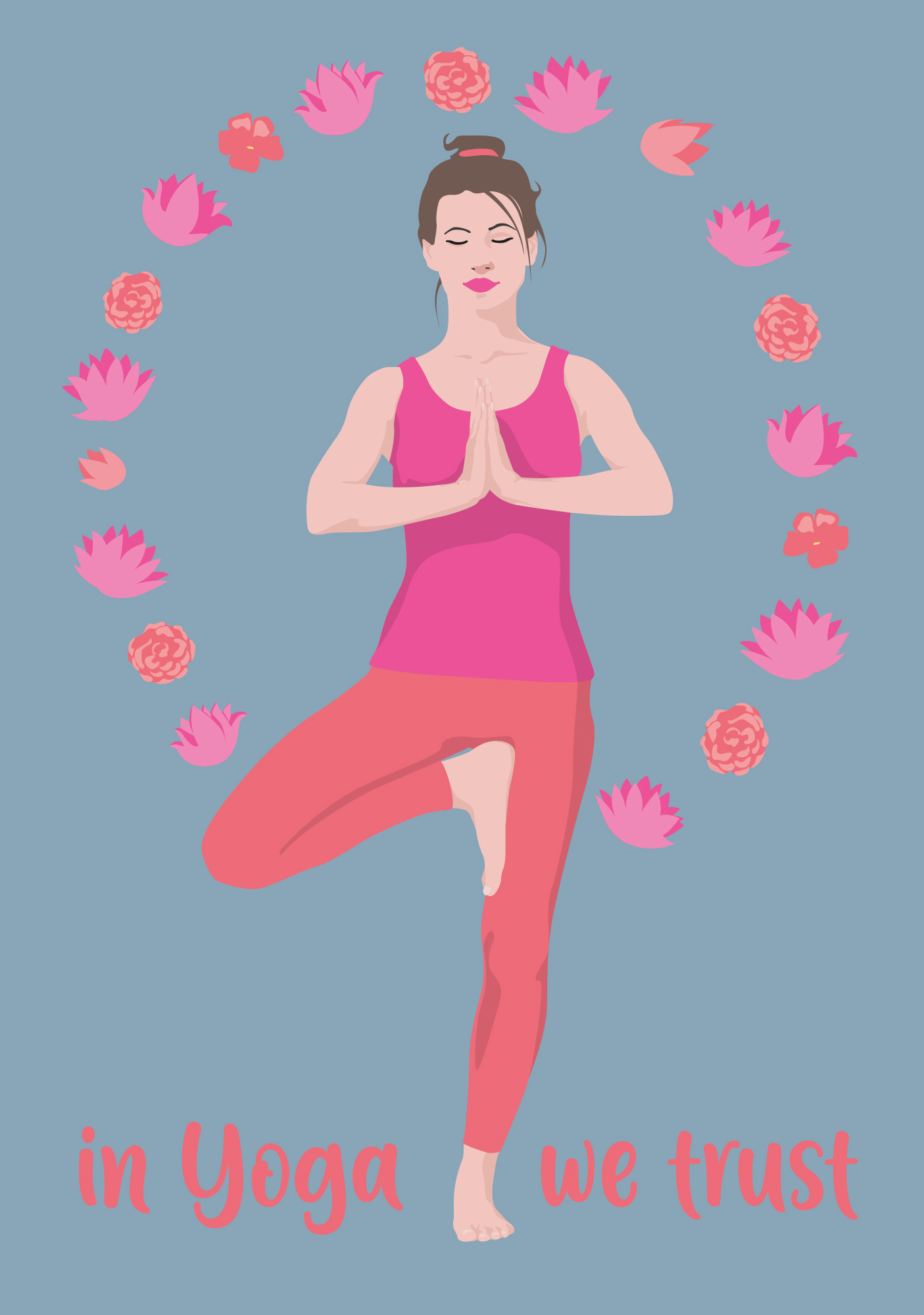 Postkarte - Happiness - In yoga we trust