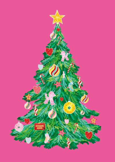 Postkarte - m-illu - Weihnachtsbaum