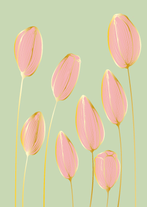 Postkarte - Toni Starck - Golden Tulips Postkarte - Toni Starck - Golden Tulips