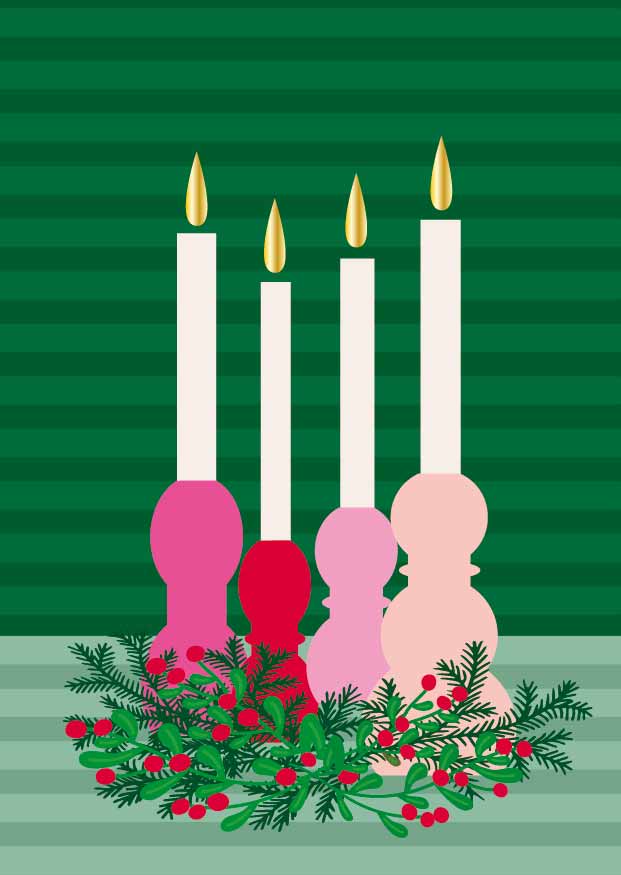 Postkarte - Toni Starck - 4 Candleholder