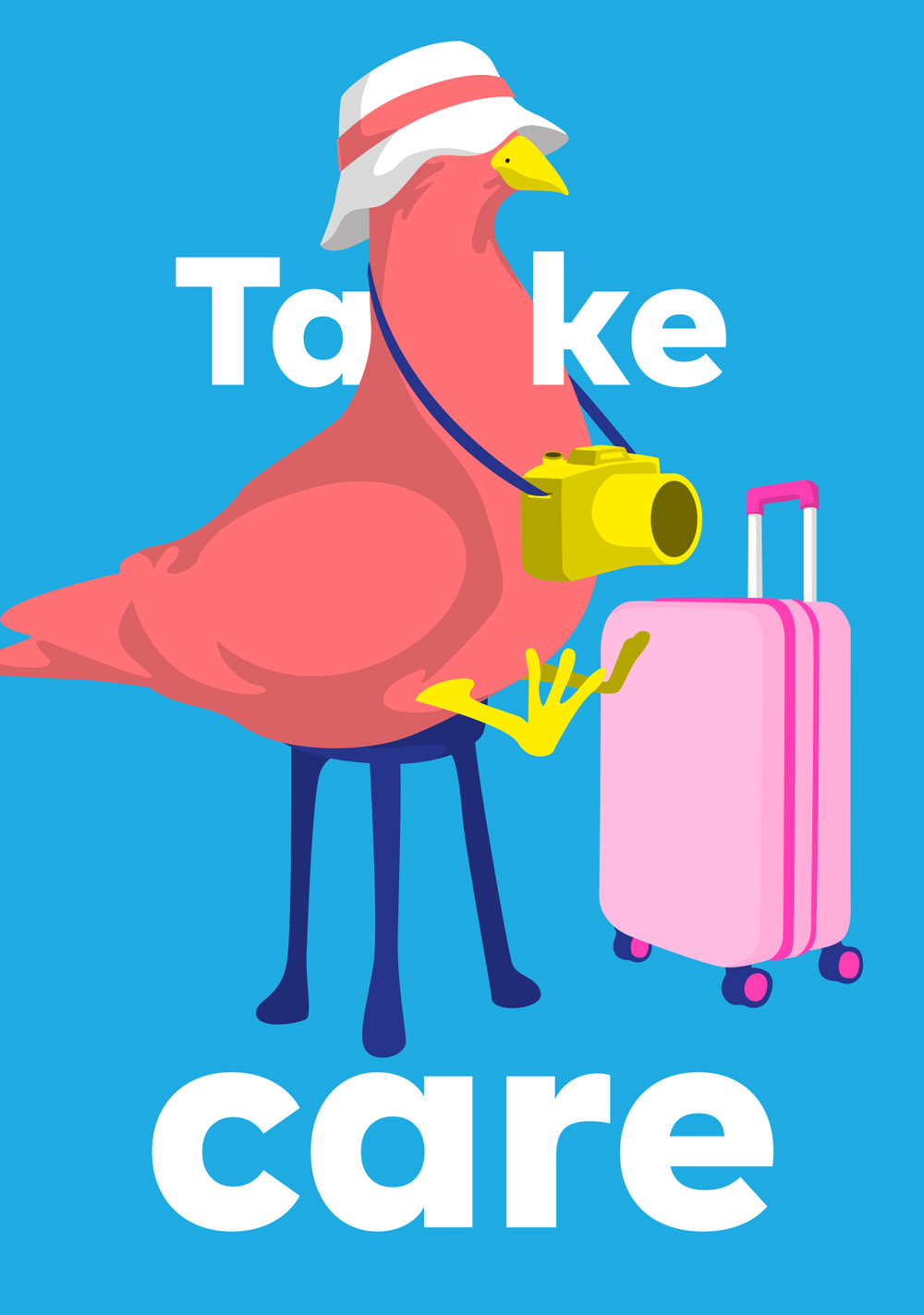 Postcard - neonstyle - take care