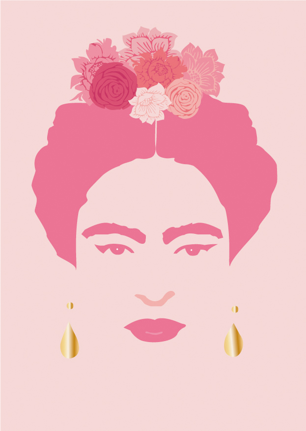 Postkarte - Frida Kahlo silhouette