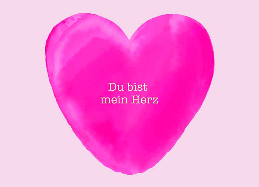 Postcard - m-illu - Mein Herz neon pink