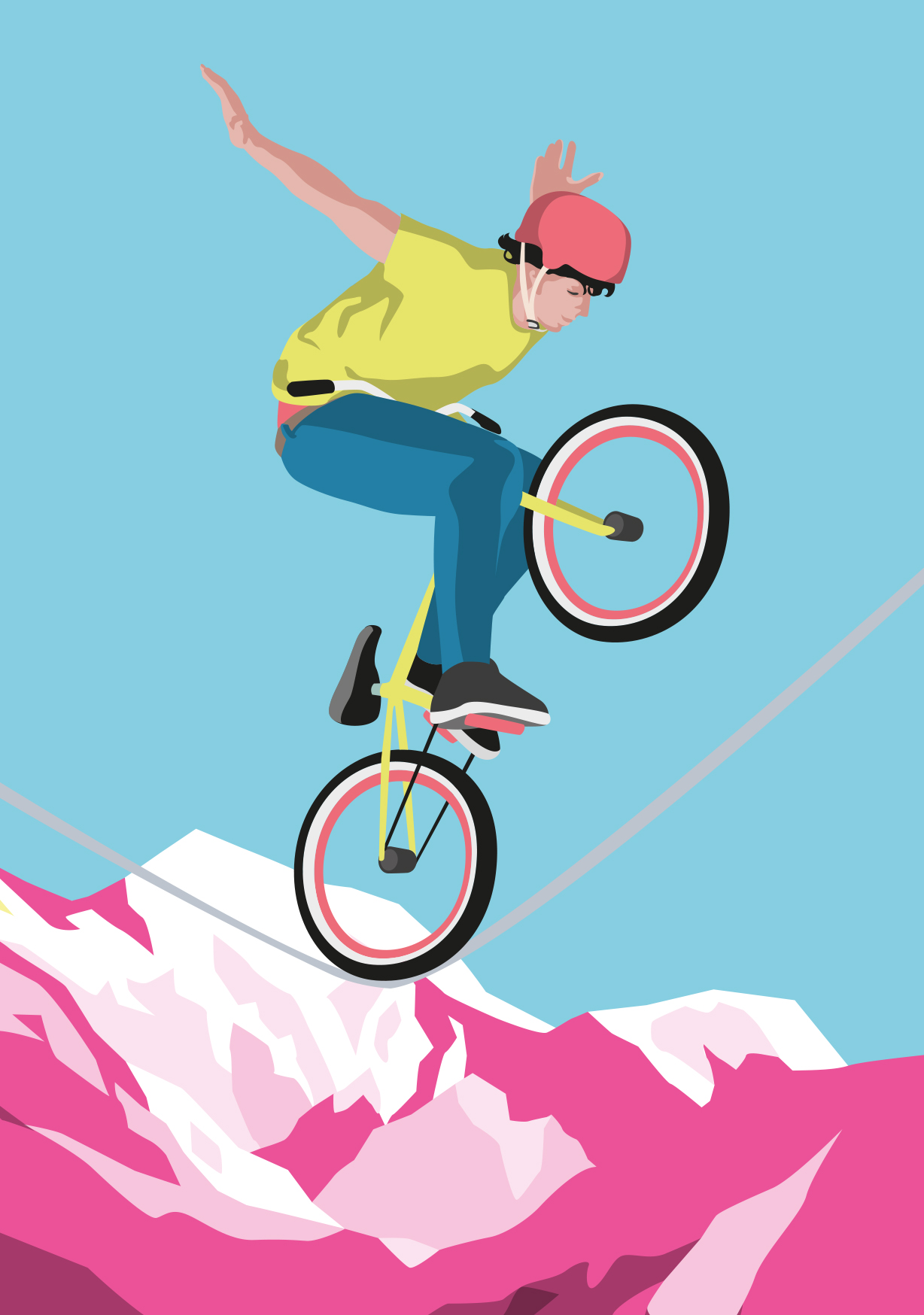 Postcard - luminous - BMX over the mountains Postcard - luminous - BMX over the mountains