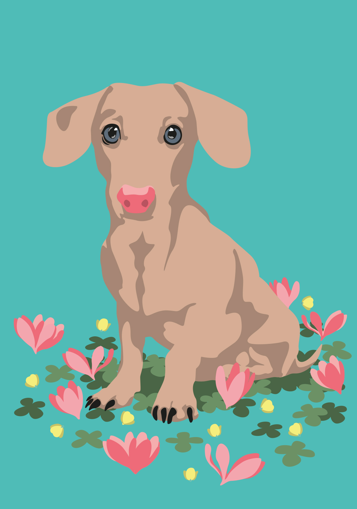 Postkarte - luminous - cute dog