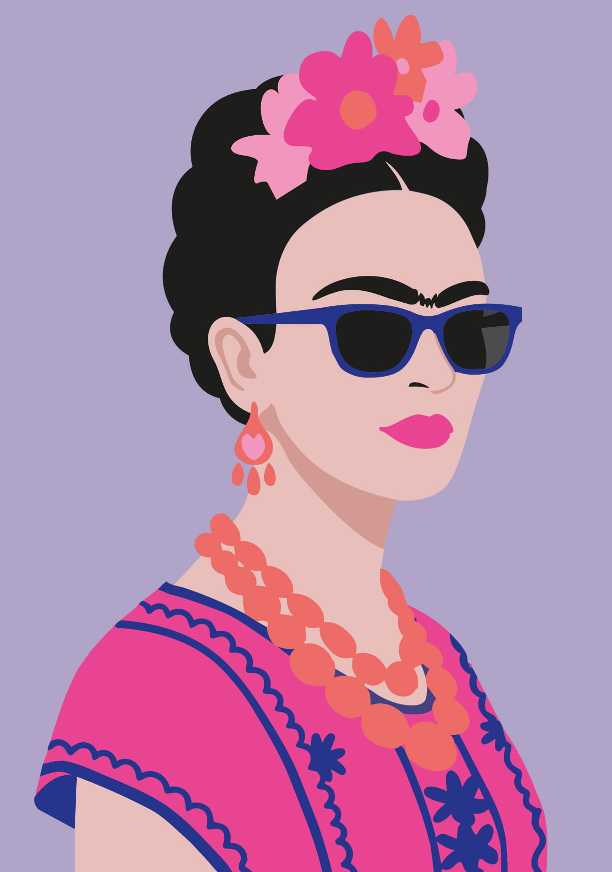 Postkarte - Frida mit Sonnenbrille