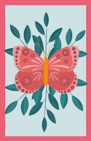 Minicard - Toni Starck - Butterfly on branches