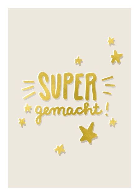 Postcard - illi - Gold embossing - TINOPAI Super gemacht!