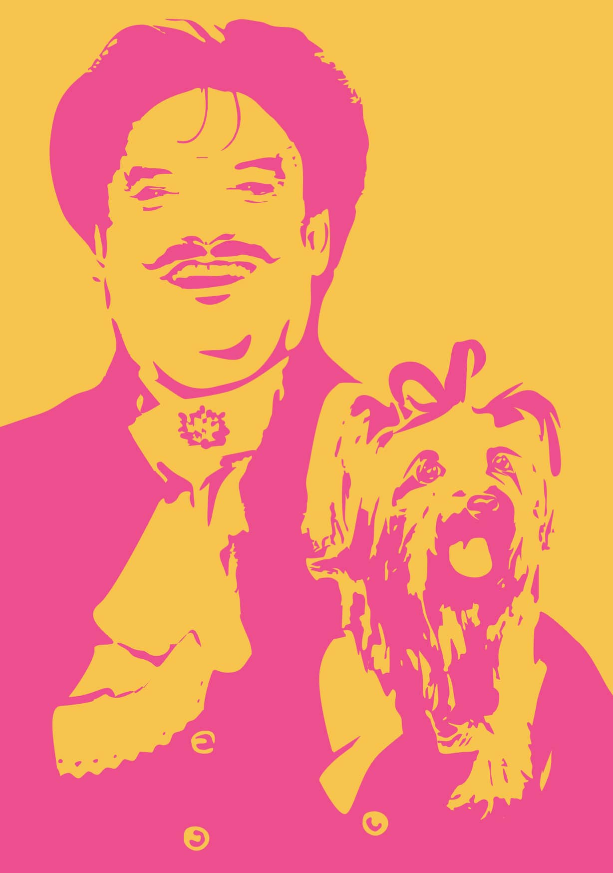 Postcard - luminous - Fiat with Caravan