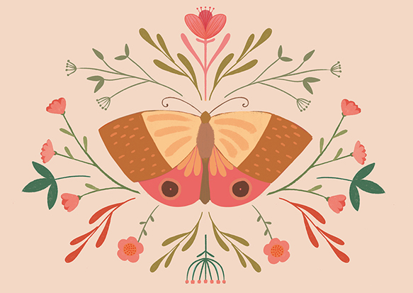 Postcard - Toni Starck - Butterfly Mandala