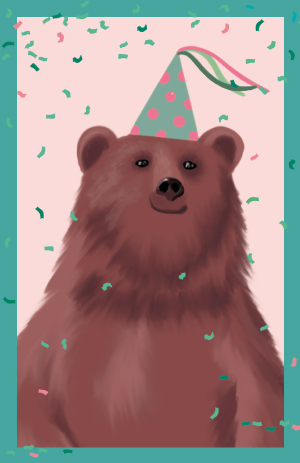 Minicard - Toni Starck - Birhday bear Minicard - Toni Starck - Birhday bear