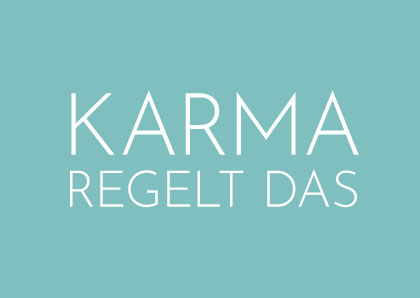 Postcard - Wortsinn - Karma regelt das