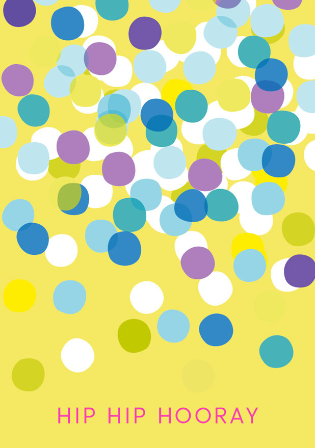 Postcard - neonstyle - hip hip hooray