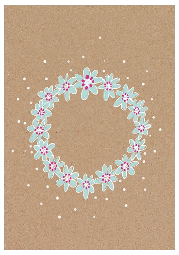 Postkarte - schönegrüsse - Blumenkranz