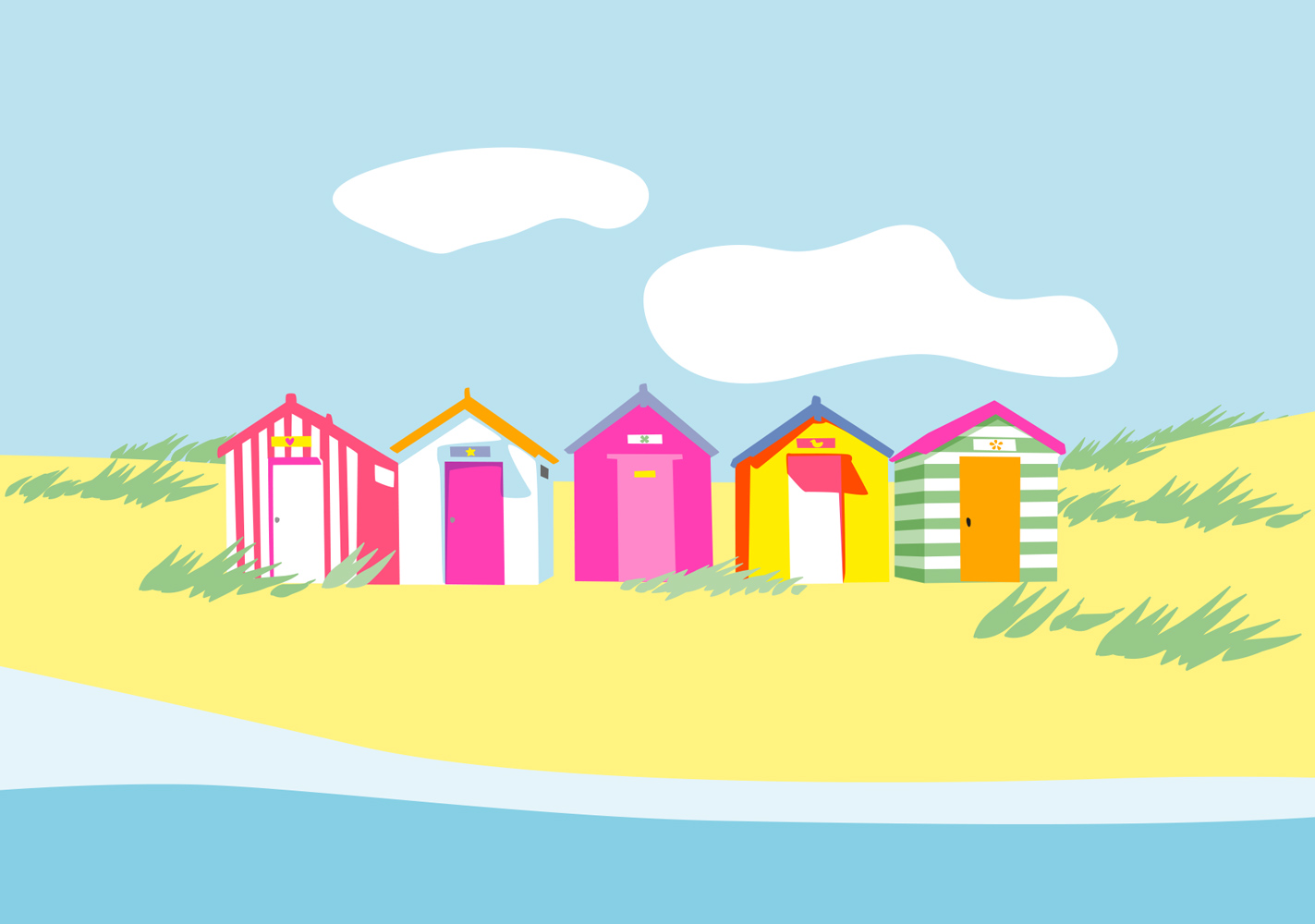 Postkarte - Limoncella - Umkleidekabinen