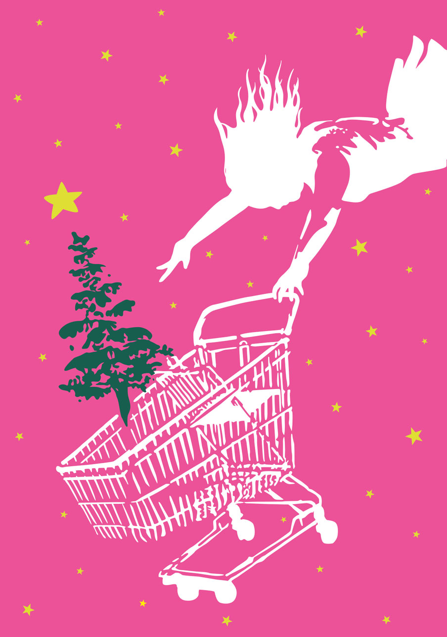 Postcard - luminous - XMAS Shopping