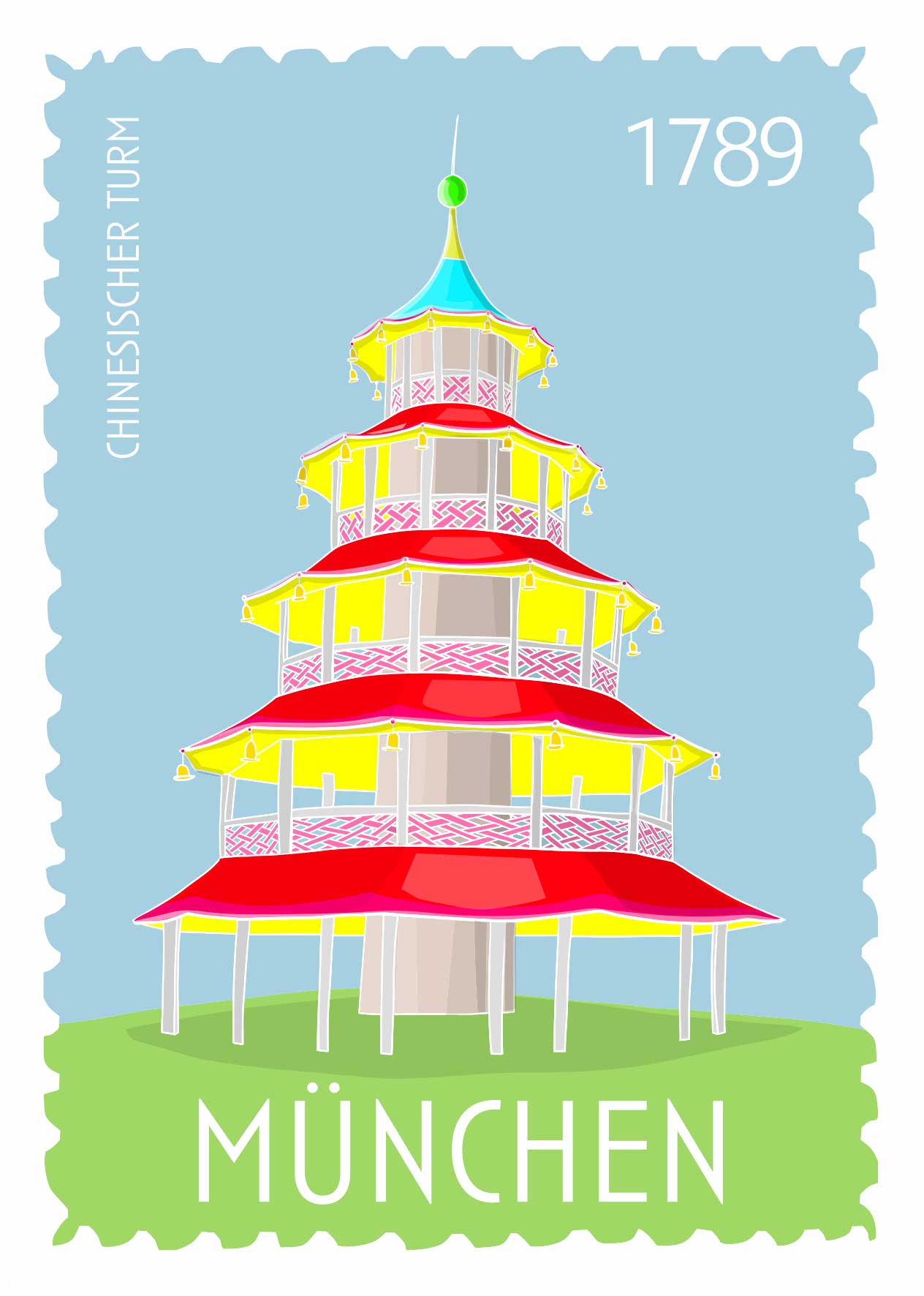 Postkarte - Limo & Mo - Chinesischer Turm Postkarte - Limo & Mo - Chinesischer Turm