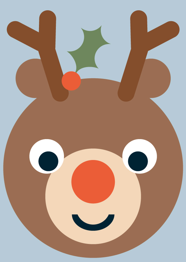 Postcard - Designfräulein - Funny Faces -Reindeer