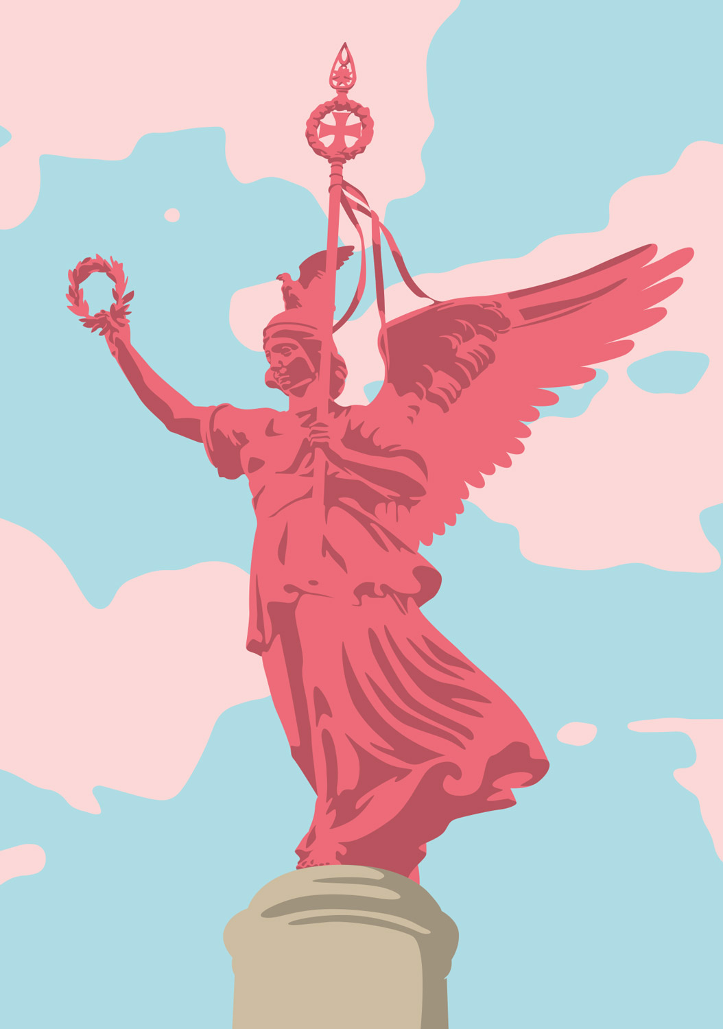 Postcard - Bon Voyage - Siegessäule, Berlin