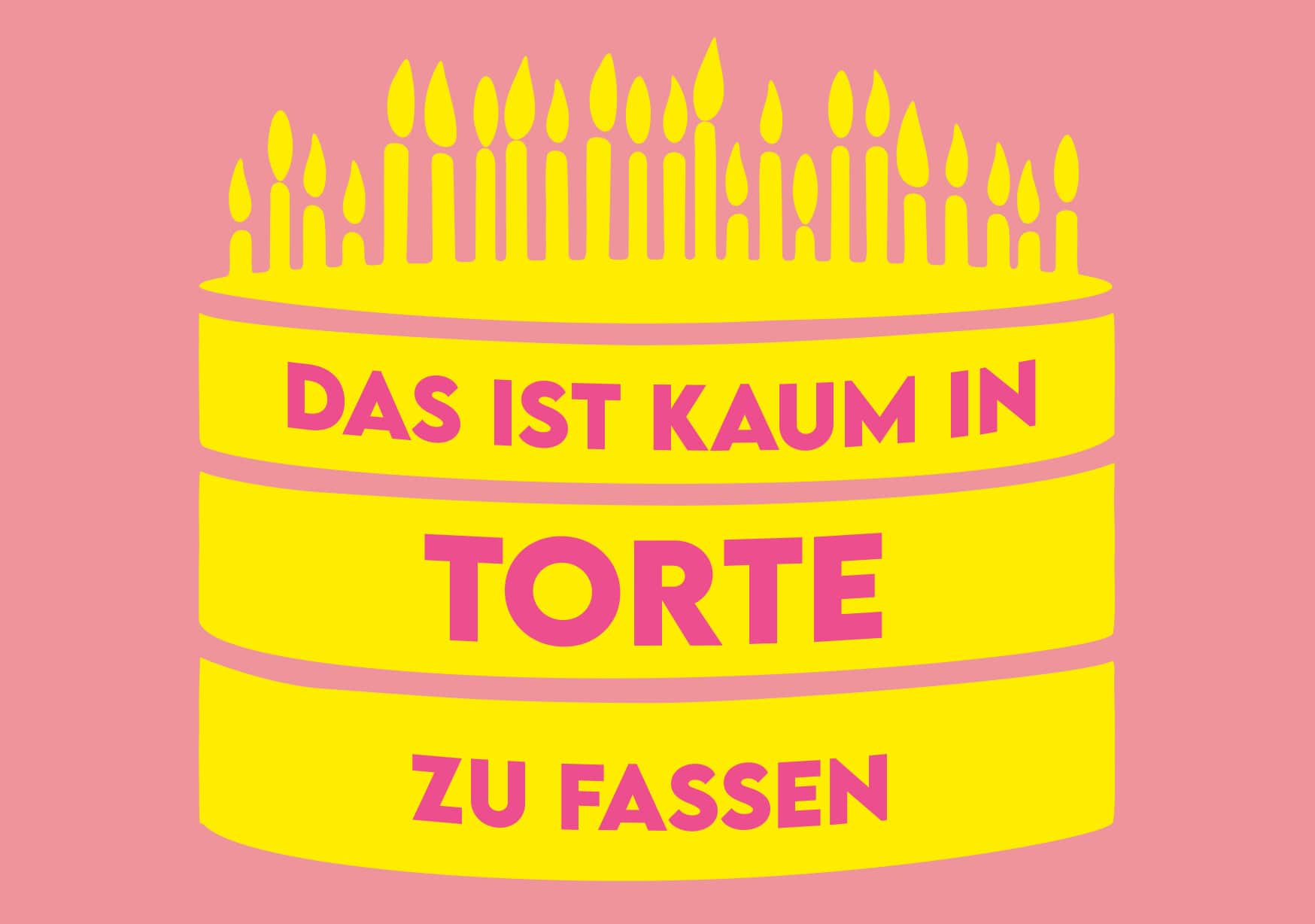 Postkarte - happy wrong - in Torte