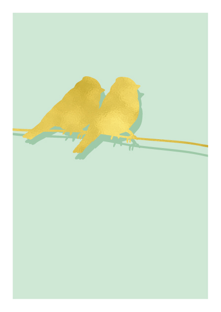 Postcard - illi - Gold embossing - LO LA