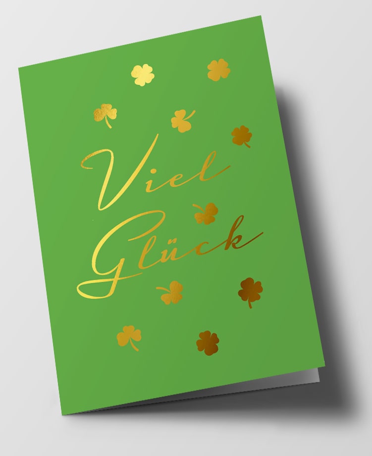 Klappkarte C6 - pure - Viel Glück