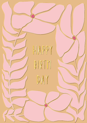 Postkarte - Toni Starck - Flowers Birthday Pink Caramel