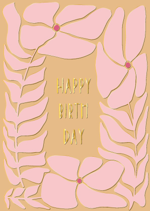 Postkarte - Toni Starck - Flowers Birthday Pink Caramel Postkarte - Toni Starck - Flowers Birthday Pink Caramel