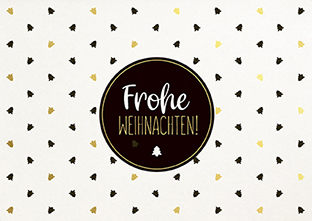 Postkarte - La Card - Minibäumchen, sw-gold